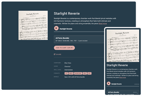 Website to sell sheet music online